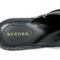 Merona Women's Clogs Mules Heels Black Leather Slip On Strap Buckle 10 M