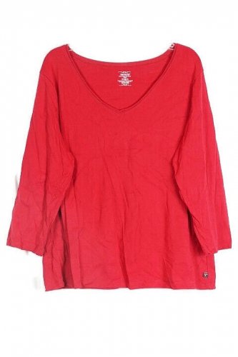 Venezia Red Women's Casual Pullover Long Sleeve Shirt 18/20 041