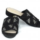 Nine West Women's Black Rahas Sandals Slip On Open Toe Back Leather Upper 10M