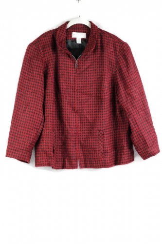 Maggie Mcnaughton Red Houndstooth Women's Light Jacket Blazer 18W 017