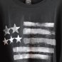 Hanes Perfect Black Men's T-Shirt American Flag Pullover 3XL 012