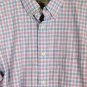 Haggar Stretch Plaid Men's Dress Shirt Front Pocket Button Down Size Medium  005