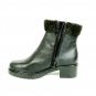 A J Valenci Women's Boots Booties Black Leather Ankle Side Zip Low Heels 6 M