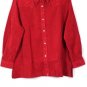 Cervelle Red Women's Button Up Long Sleeve Collared Top Blouse Size 2X 048