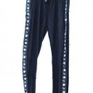 Kendall + Kylie Black Women's Jogger Sweatpants White Star Side Trim Size M  009