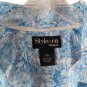 Style & Co Blue Floral Women's Top Blouse Button Up Collared Long Sleeve 22W 056