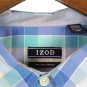 Izod Blue Plaid Men's Short Sleeve Dress Shirt Button Down XXL 013
