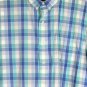 Izod Blue Plaid Men's Short Sleeve Dress Shirt Button Down XXL 013