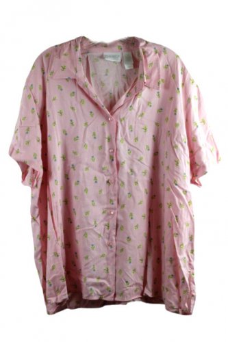 Elizabeth by Liz Claiborne Pink Women's Top Blouse Short Sleeve 18 060