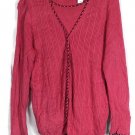 Emma James by Liz Claiborne Women's Pink Cardigan Sweater Built In Tank 1 041