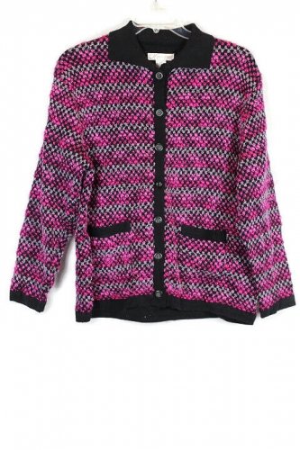 Dressbarn Multicolor Women's Knit Cardigan Sweater Collared 2X 002