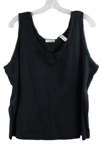 Erika Taylor II Black Women's Tank Top Camisole Pullover 1X 060