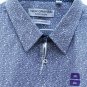 Nick Graham Everywhere Men's Dress Long Sleeve Polo Shirt Blue Paisley XXL  001