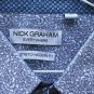 Nick Graham Everywhere Men's Dress Long Sleeve Polo Shirt Blue Paisley XXL  001