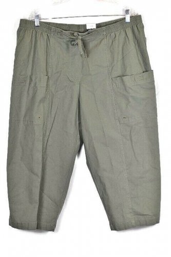 Westbound Green Women's Short Pants Elastic Waist Drawstring Size 20W 003