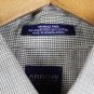 Arrow Gray White Check Men's Dress Shirt Short Sleeve Button Down Large 001