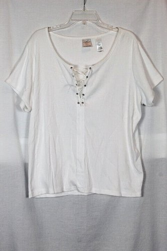 Emma James White Women's Short Sleeve Top Blouse Size 2 038