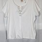 Emma James White Women's Short Sleeve Top Blouse Size 2 038