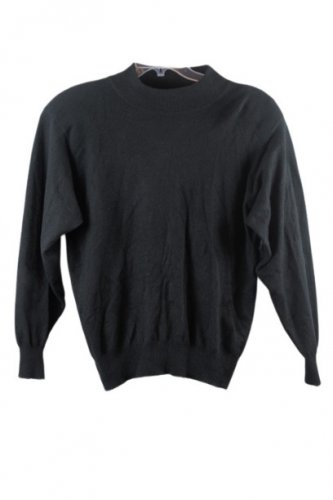 Preston & York Black Women's Pullover Knit Stretch Sweater Long Sleeve Large 043