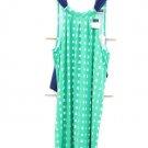 Mud Pie Women's Green White Squares Sleeveless Dress Blue Bow Tie Strap S  006