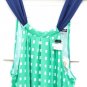 Mud Pie Women's Green White Squares Sleeveless Dress Blue Bow Tie Strap S  006