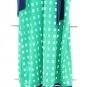 Mud Pie Women's Green White Squares Sleeveless Dress Blue Bow Tie Strap S  006
