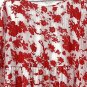 Vila Red White Women's Chiffon Smock Dress Long Sleeve Dress Size 40    021