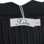 Xuba Black Women's Cardigan Knit Sweater Front Button Large 030