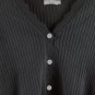Xuba Black Women's Cardigan Knit Sweater Front Button Large 030