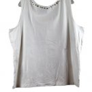 Susan Bristol White Women's Sleeveless Blouse Beaded 2W 060