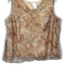ConradC Brown Women's Sleeveless Blouse Lined Pullover Size 18 025