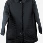 Gallery Black Women's Quilted Jacket Front Pockets Snap Closure XL