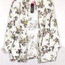 Angela Plus White Floral Women's Light Career Blazer Jacket Slip On 2XL 047