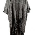 Loom Works by Cindy Percival Gray Women's Poncho Wrap  Open Front One Size 037