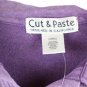 Cut & Paste Purple Women's Long Sleeve Shirt Full Button Closure X Small 019