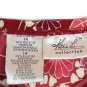 Kathie Lee Red Floral Women's Long Skirt Elastic Waist Slits Bottom Side 14 035W