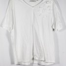 Liz Claiborne White Women's Short Sleeve Shirt Blouse 2X 042