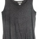 Andrea Jovine Black Metallic Women's Sleeveless Top Blouse 1X 036