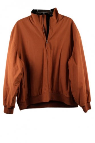 Claiborne Men's Orange Outwear Microfiber Light Bomber Jacket Size 2X  010