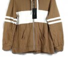 Original Design Brown Women's Sweatshirt Hooded Drawstring Full Zip XL 035