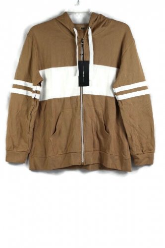 Original Design Brown Women's Sweatshirt Hooded Drawstring Full Zip XL 035