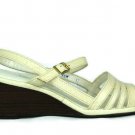 Vintage Red Cross White Women's Heels Shoes Slingback Open Toe 9.5 M