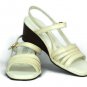 Vintage Red Cross White Women's Heels Shoes Slingback Open Toe 9.5 M