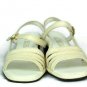 Vintage Red Cross White Women's Heels Shoes Slingback Open Toe 9.5 M