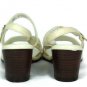 Vintage Red Cross White Women's Heels Shoes Slingback Open Toe 9.5 M