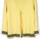 Emma James Yellow Black Trim Women's Sweater Blouse Long Sleeve Size 2  004