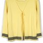 Emma James Yellow Black Trim Women's Sweater Blouse Long Sleeve Size 2  004