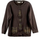 Bechamel Brown Women's Button Up Blouse Top Long Sleeve XL 048