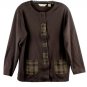 Bechamel Brown Women's Button Up Blouse Top Long Sleeve XL 048