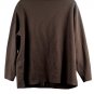 Bechamel Brown Women's Button Up Blouse Top Long Sleeve XL 048
